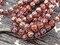 *20* 8mm Metallic Pink Washed Coppered Rosewood Faceted Round Melon Beads
